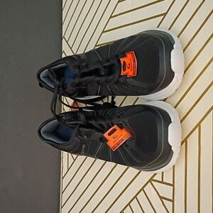 Men's Black Athletic Shoes with White Accents